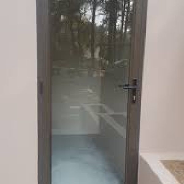 full glass aluminium single door